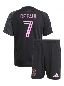 Inter Miami Rodrigo De Paul #7 Replika Borta Kläder Barn 2025-26 Kortärmad (+ byxor)